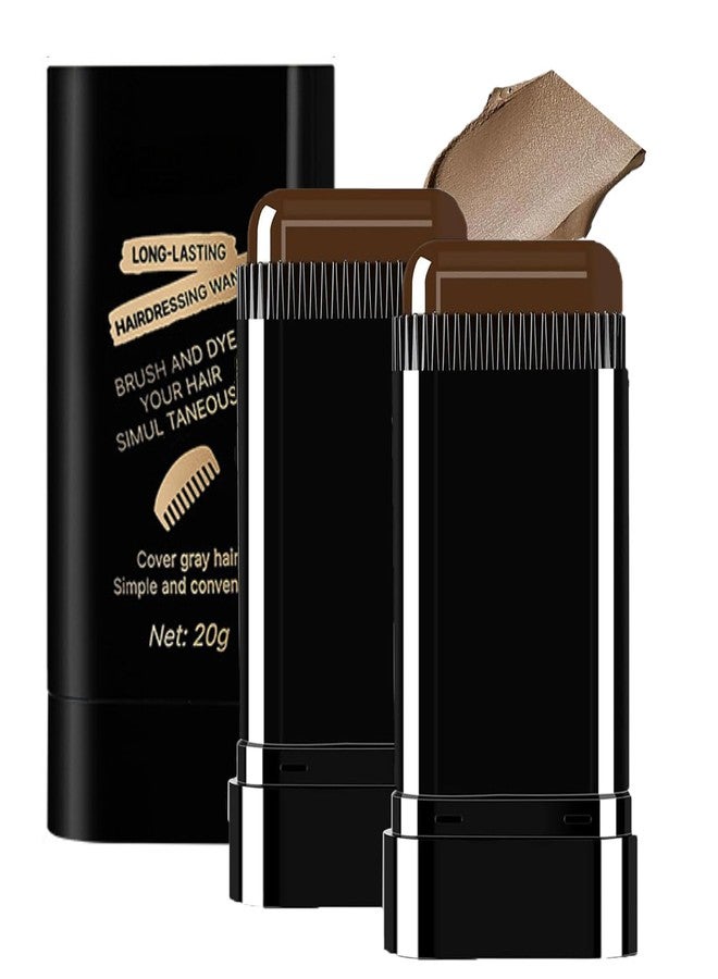 TABOUNTS 2-in-1 Hair Color Stick & Comb, Long-Lasting Waterproof Color,Sweat-Proof, Quick Root Touch-Up, Coloring Tool – For Women & Men (Brownish Black-2PCS) - Image 1